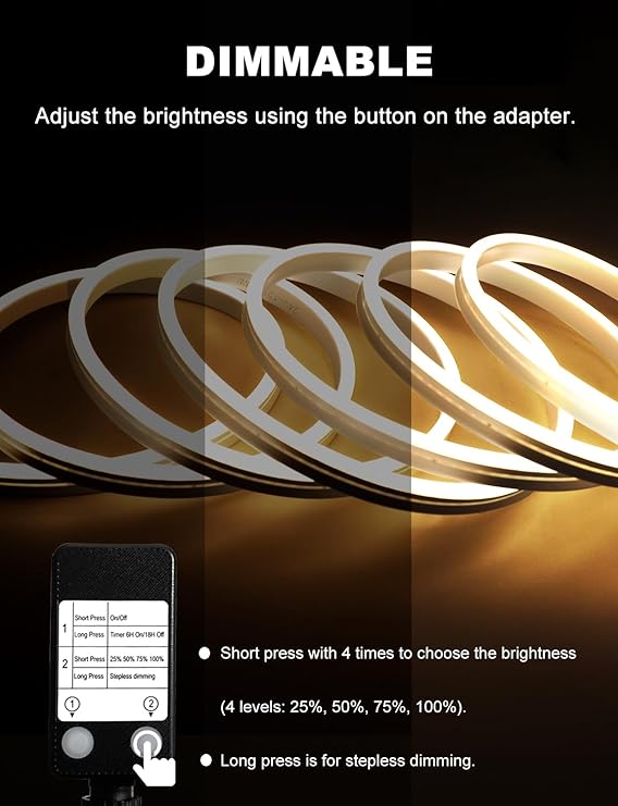 echosari Warm White Neon Rope Lights