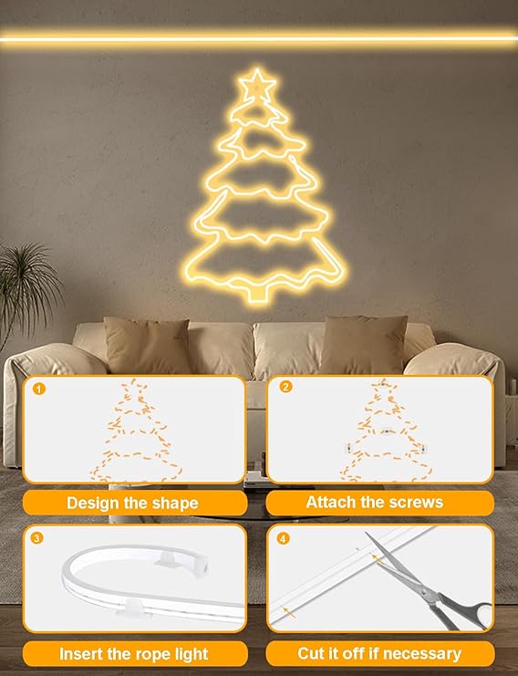 echosari Warm White Neon Rope Lights