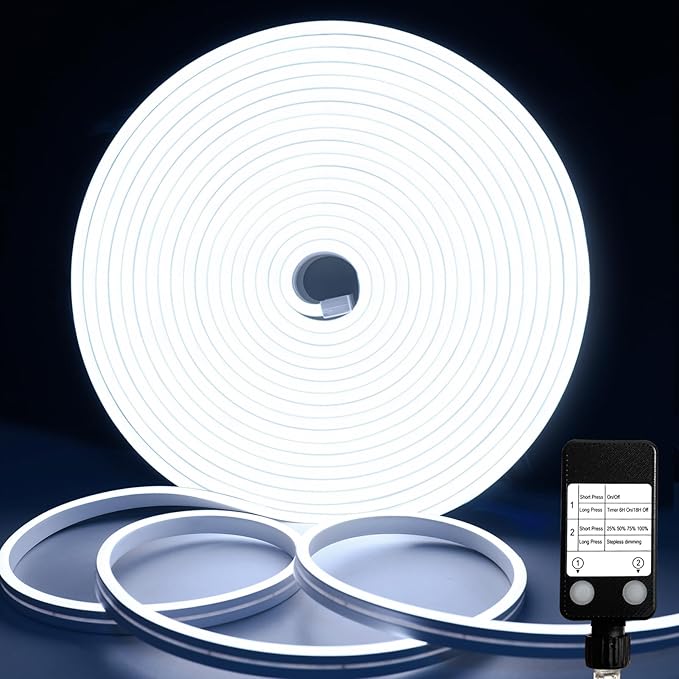 echosari Cool White Neon Rope Lights