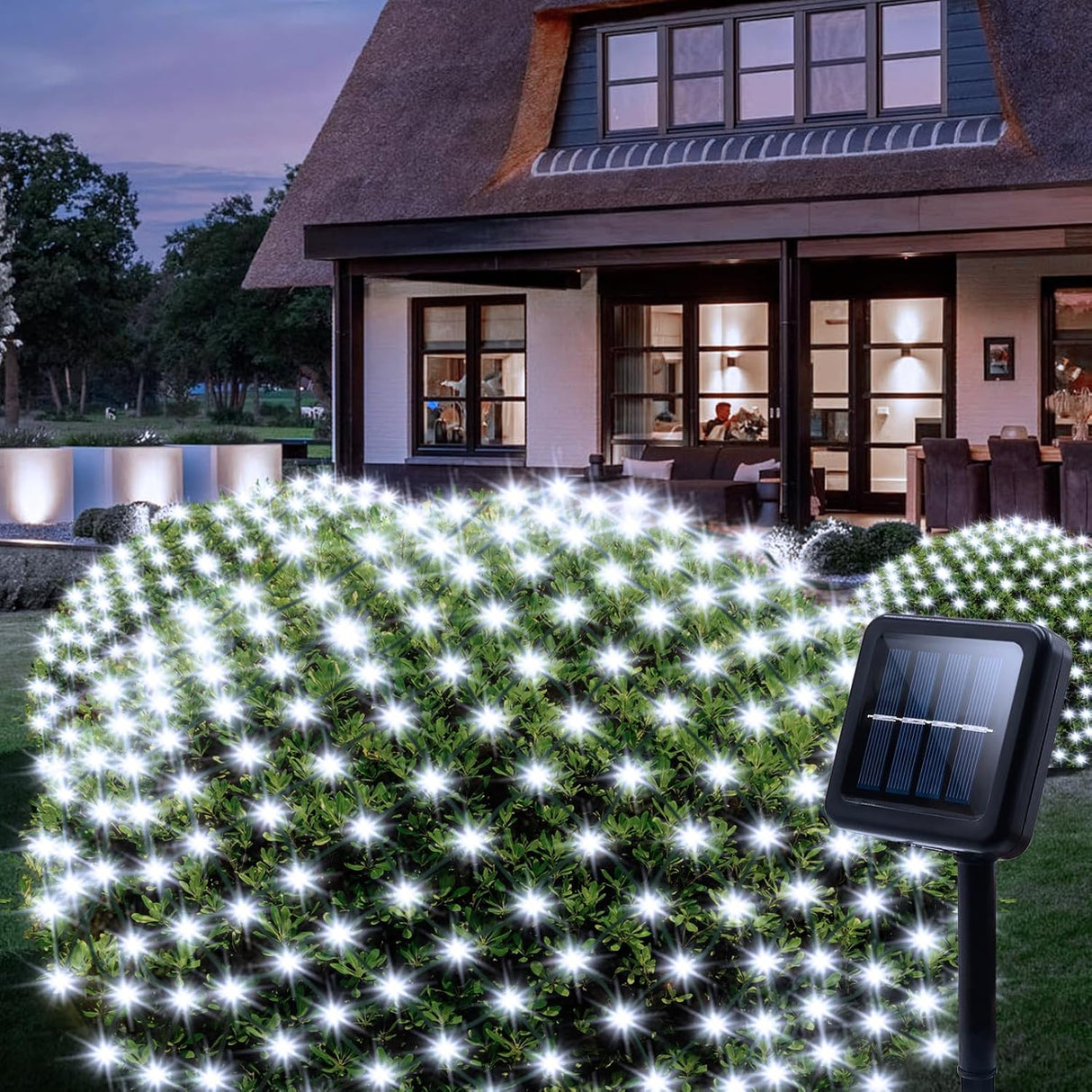 echosari 100 LED 5Ft x 5Ft Solar Net Lights (Cool White)