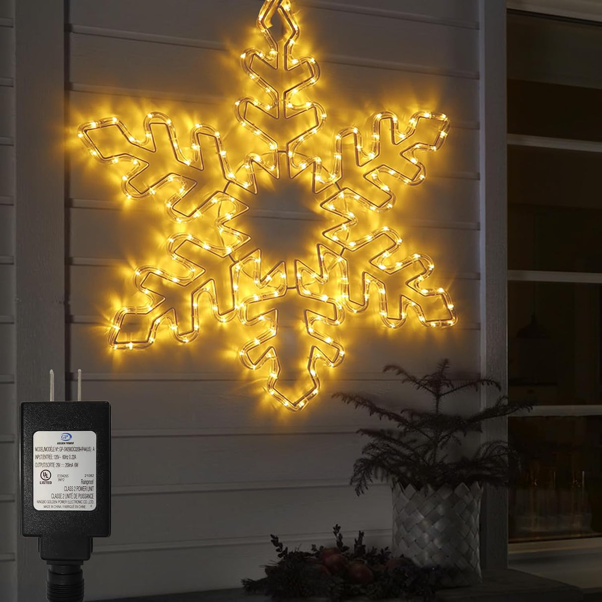 27" Christmas Big Snowflake Hanging Lights