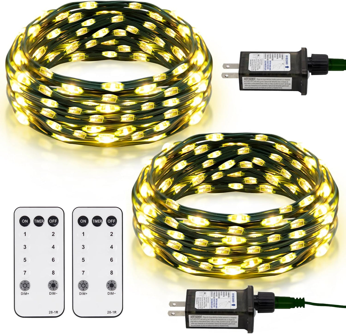 echosari 2 Pack Fairy String Lights Plug in