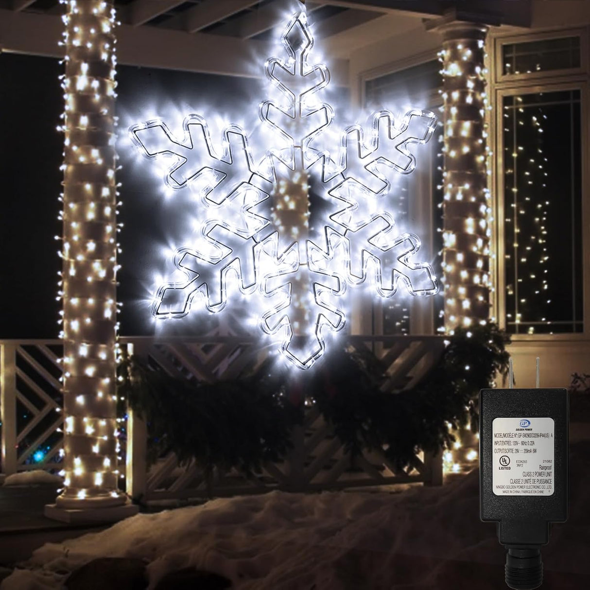 echosari 27" Christmas Big Snowflake Lights(Cool White)