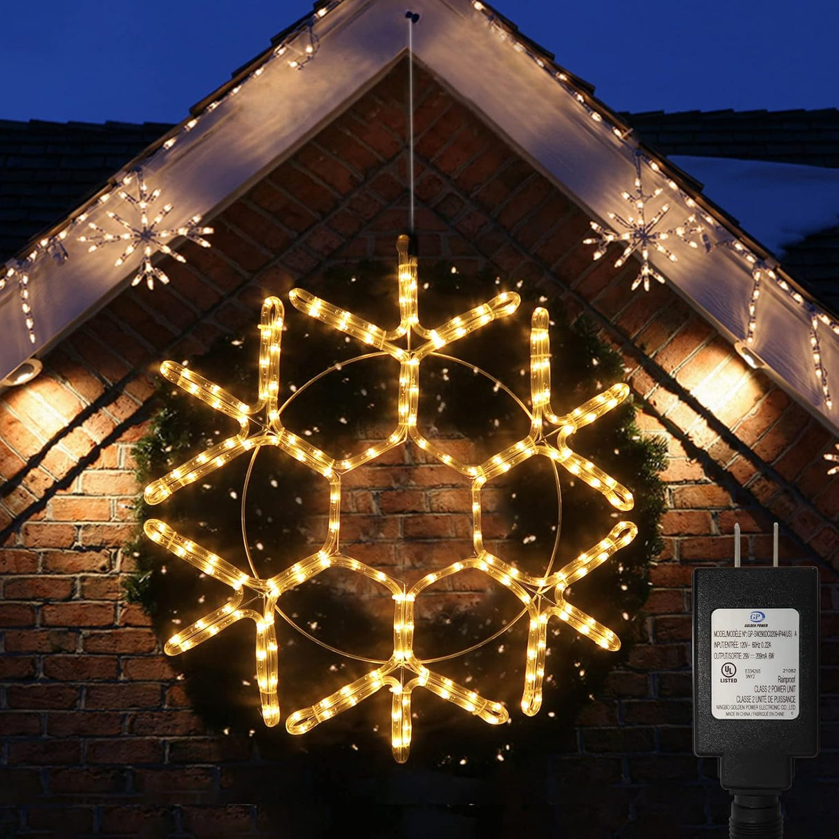 echosari 24-inch LED Christmas Snowflake Window Lights