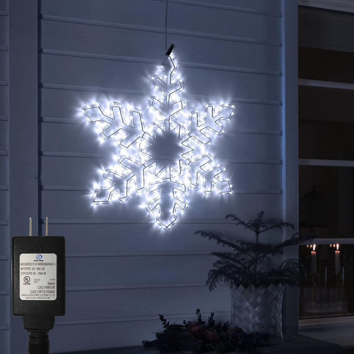 echosari 27" Christmas Big Snowflake Lights(Cool White)