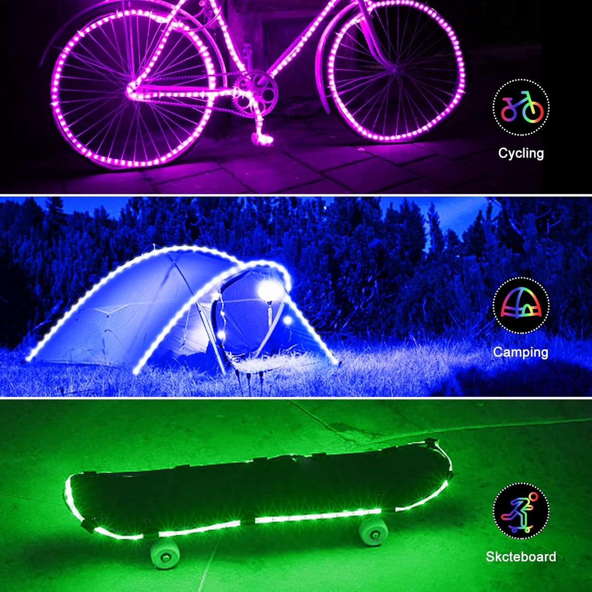 echosari RGB Battery LED Strip Lights