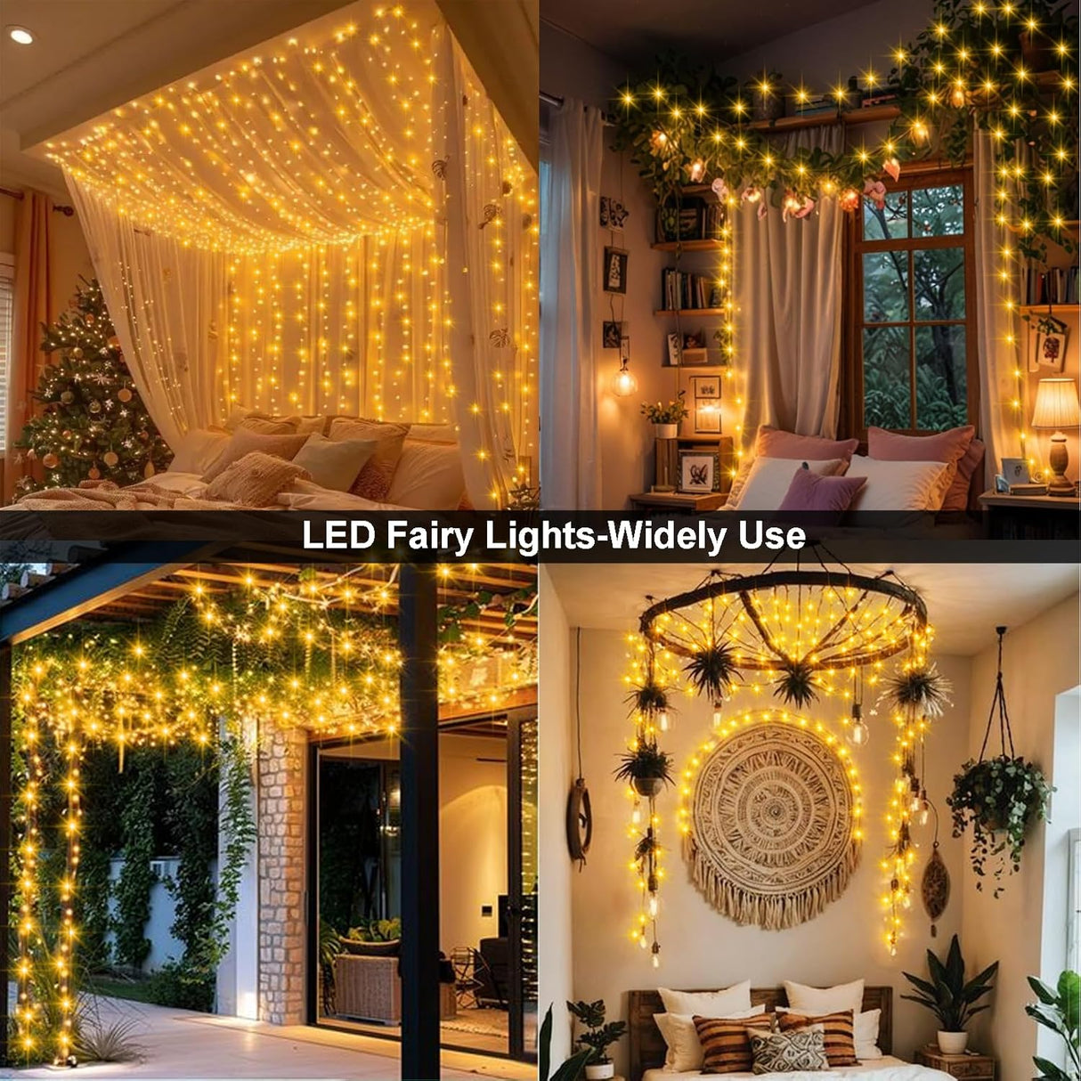 echosari 2 Pack Fairy String Lights Plug in