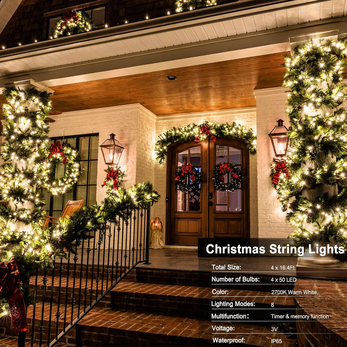 echosari Battery Operated Outdoor Tree String Lights(4 Pack)