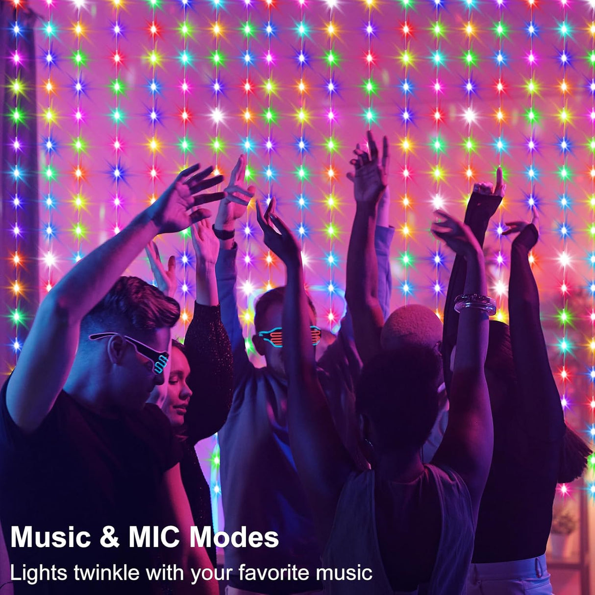 echosari Smart RGB Curtain Lights with Music Sync App