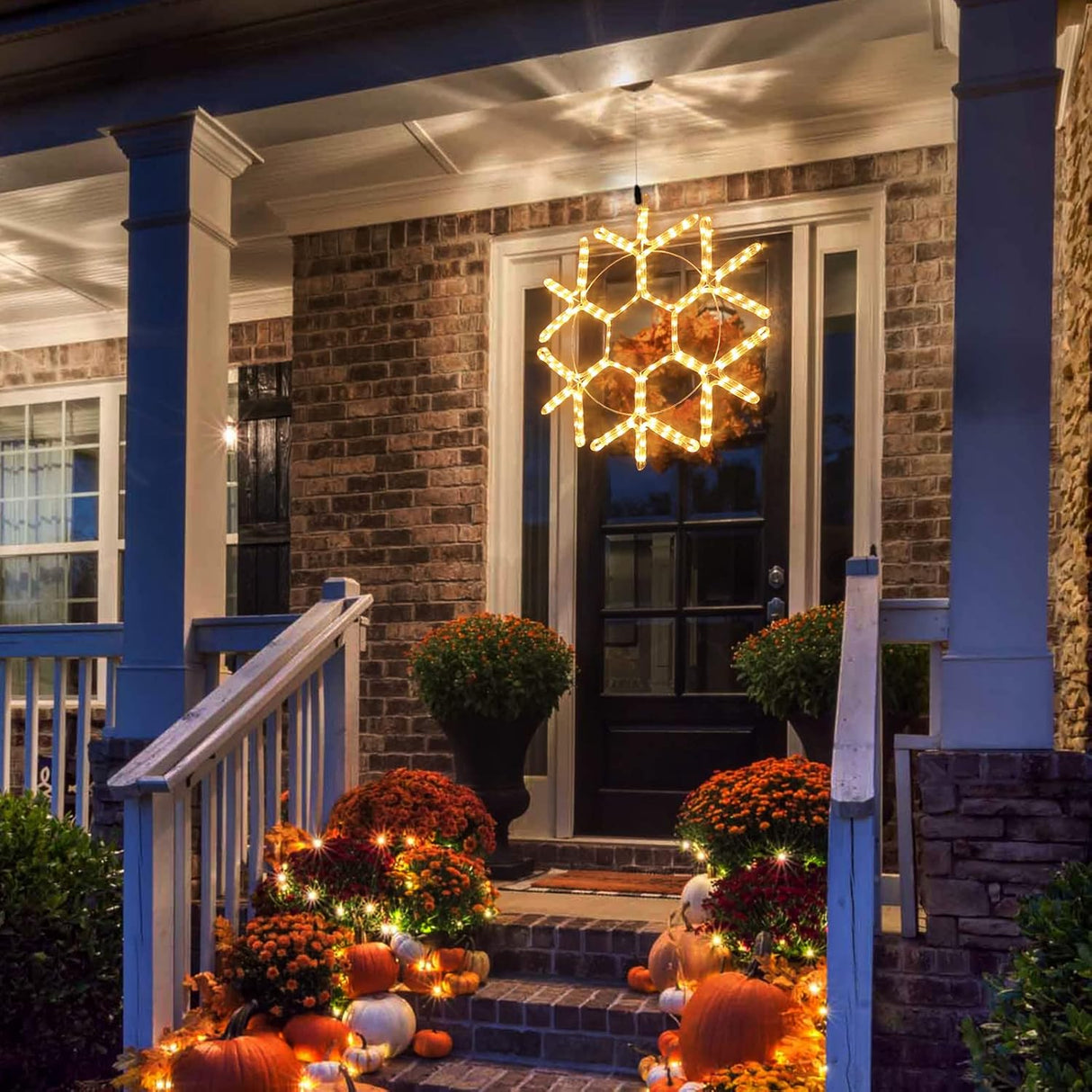 echosari 24-inch LED Christmas Snowflake Window Lights