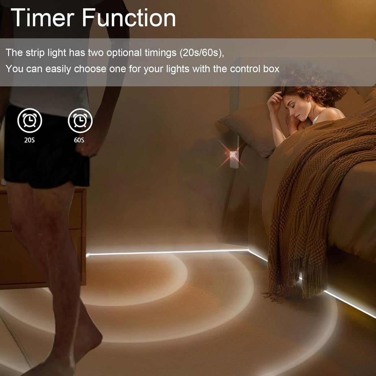 echosari Battery Operated Motion Sensor Cabinet Strip Lights(Cool White)