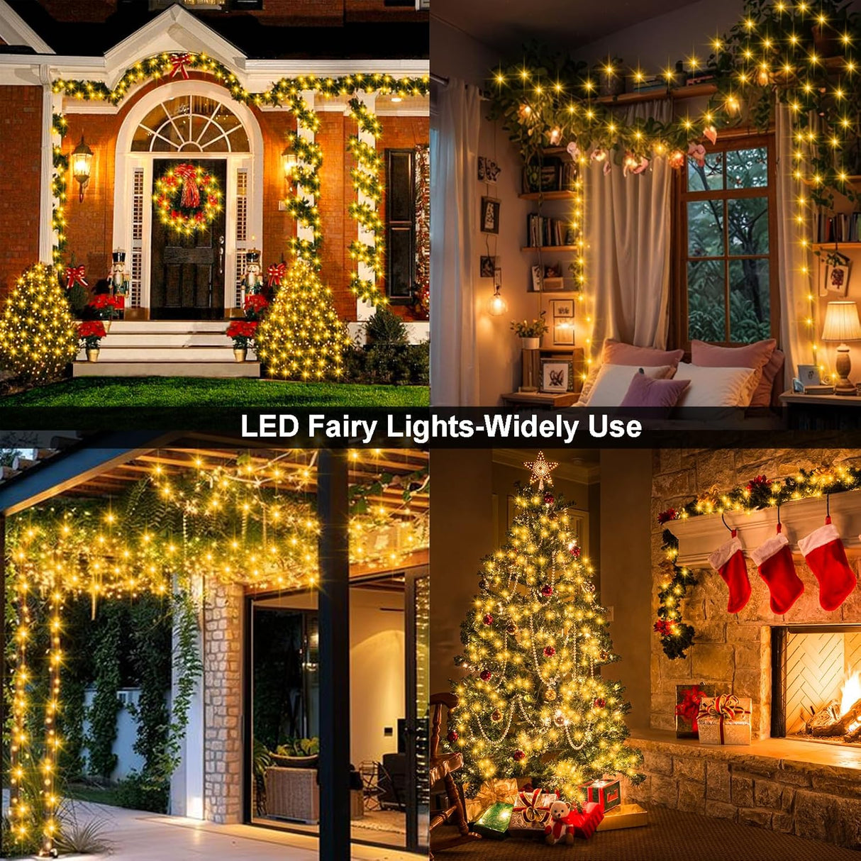 echosari 2 Pack Fairy String Lights Plug in