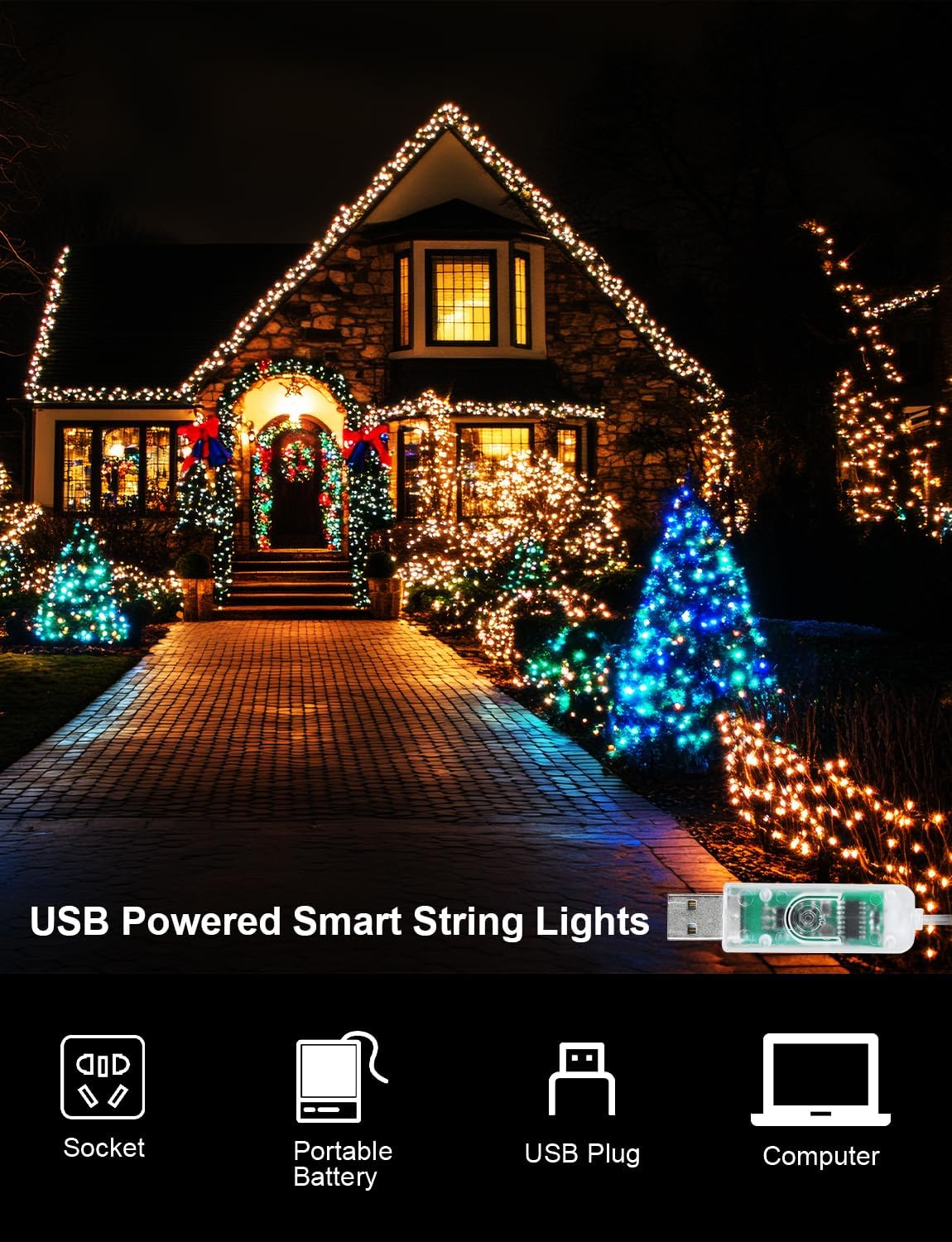 echosari Christmas Smart String Lights