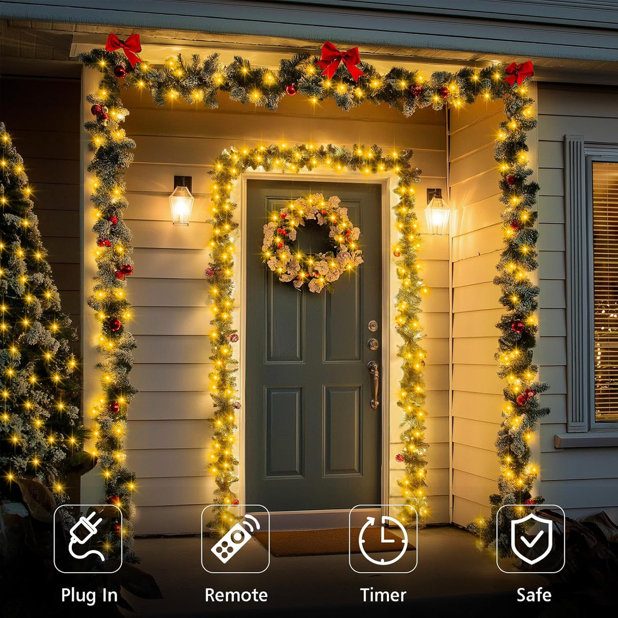 echosari 2 Pack Fairy String Lights Plug in