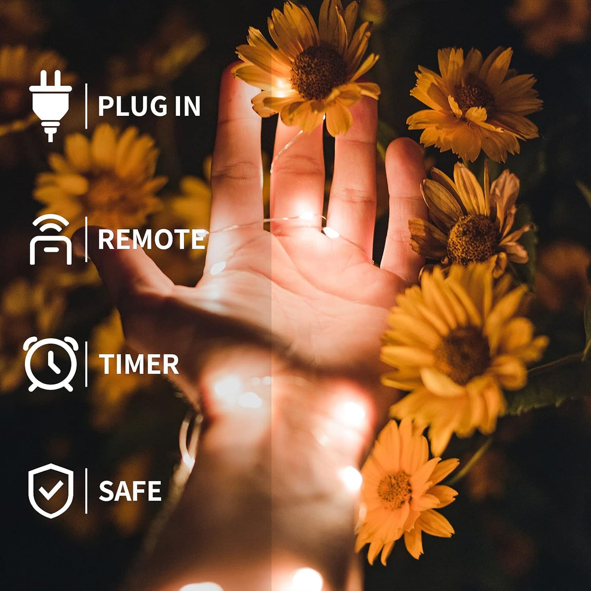 echosari 2 Pack Fairy String Lights Plug in