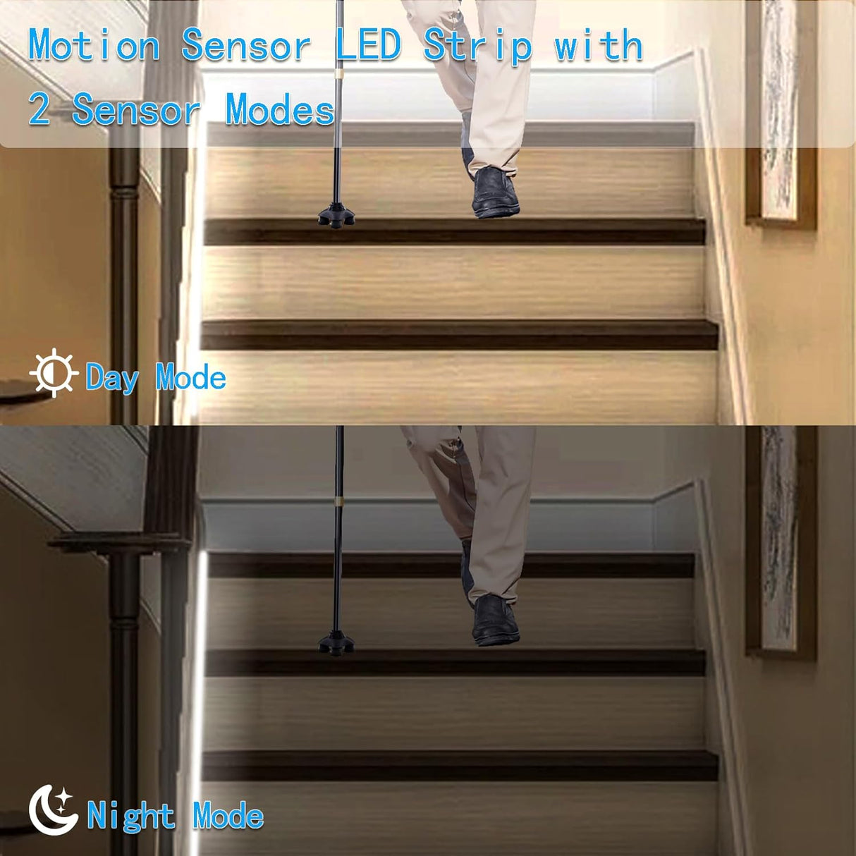 echosari Battery Operated Motion Sensor Cabinet Strip Lights(Cool White)