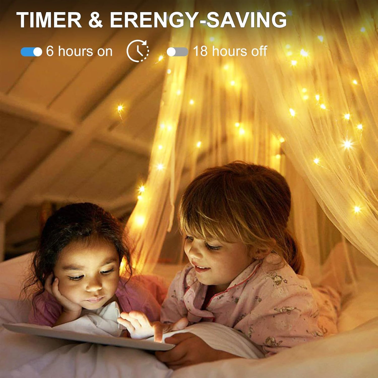 echosari 4 Pack Battery Operated Fairy Lights (Warm White)