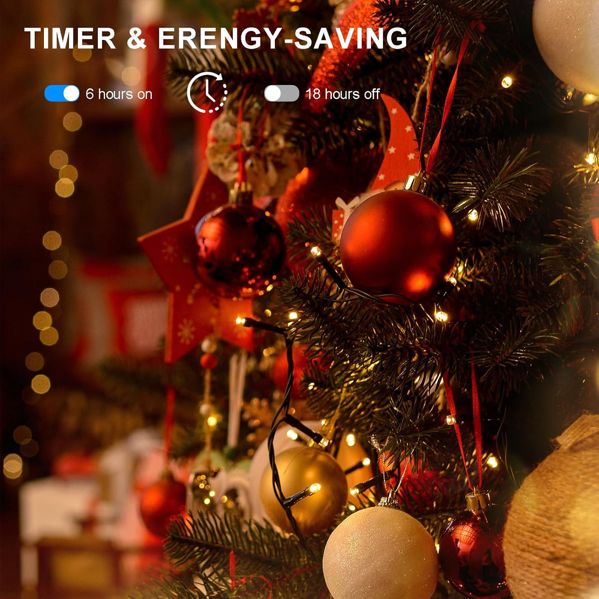 echosari Battery Operated Outdoor Tree String Lights(4 Pack)