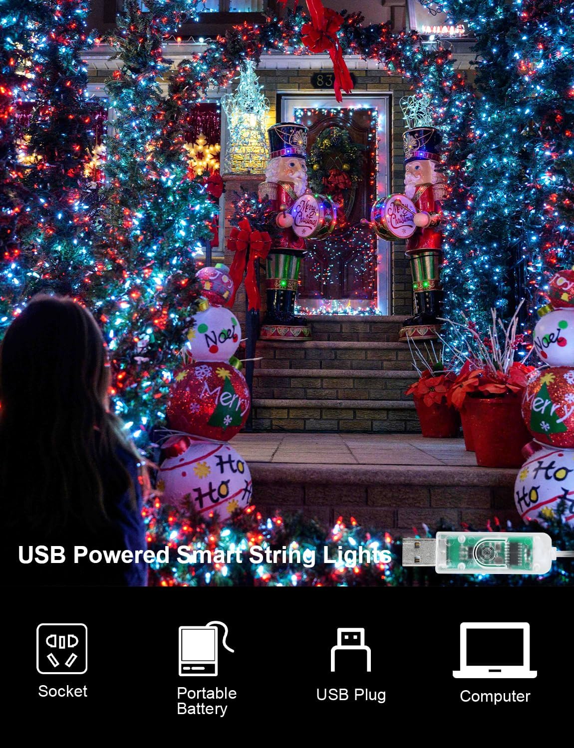 echosari Christmas Smart String Lights