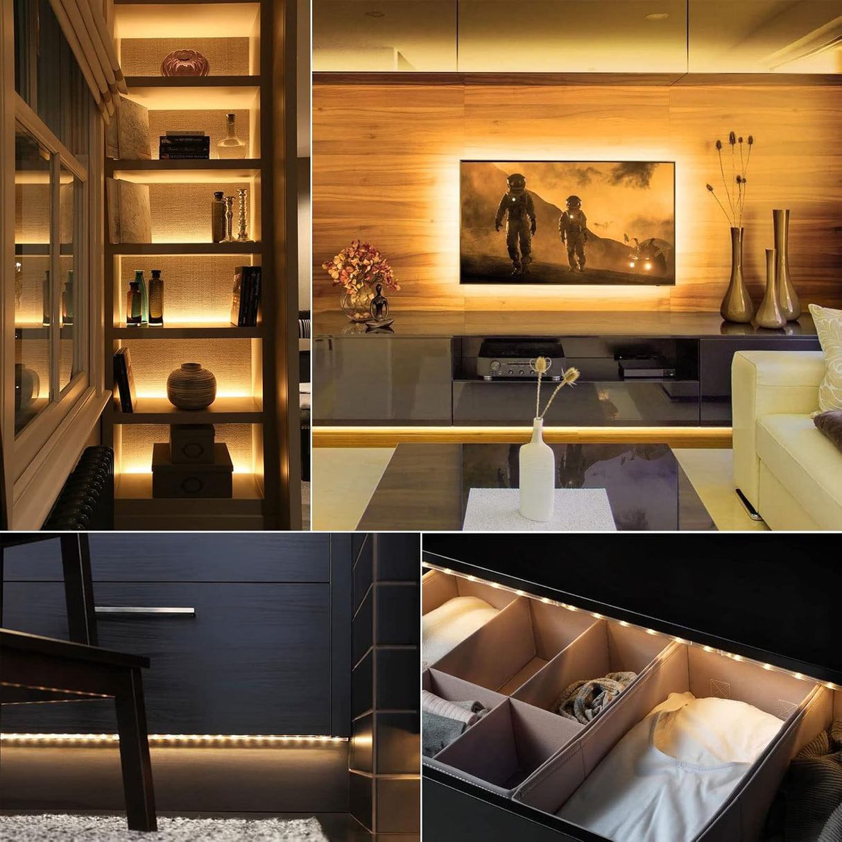 echosari Battery Powered Led Strip Lights 9.8ft 90Led(Warm White)