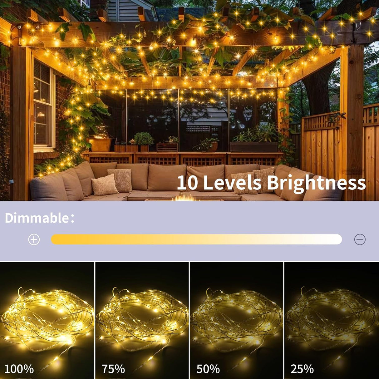 echosari 2 Pack Fairy String Lights Plug in