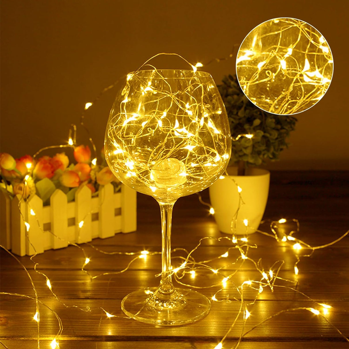 echosari 4 Pack Battery Operated Fairy Lights (Warm White)