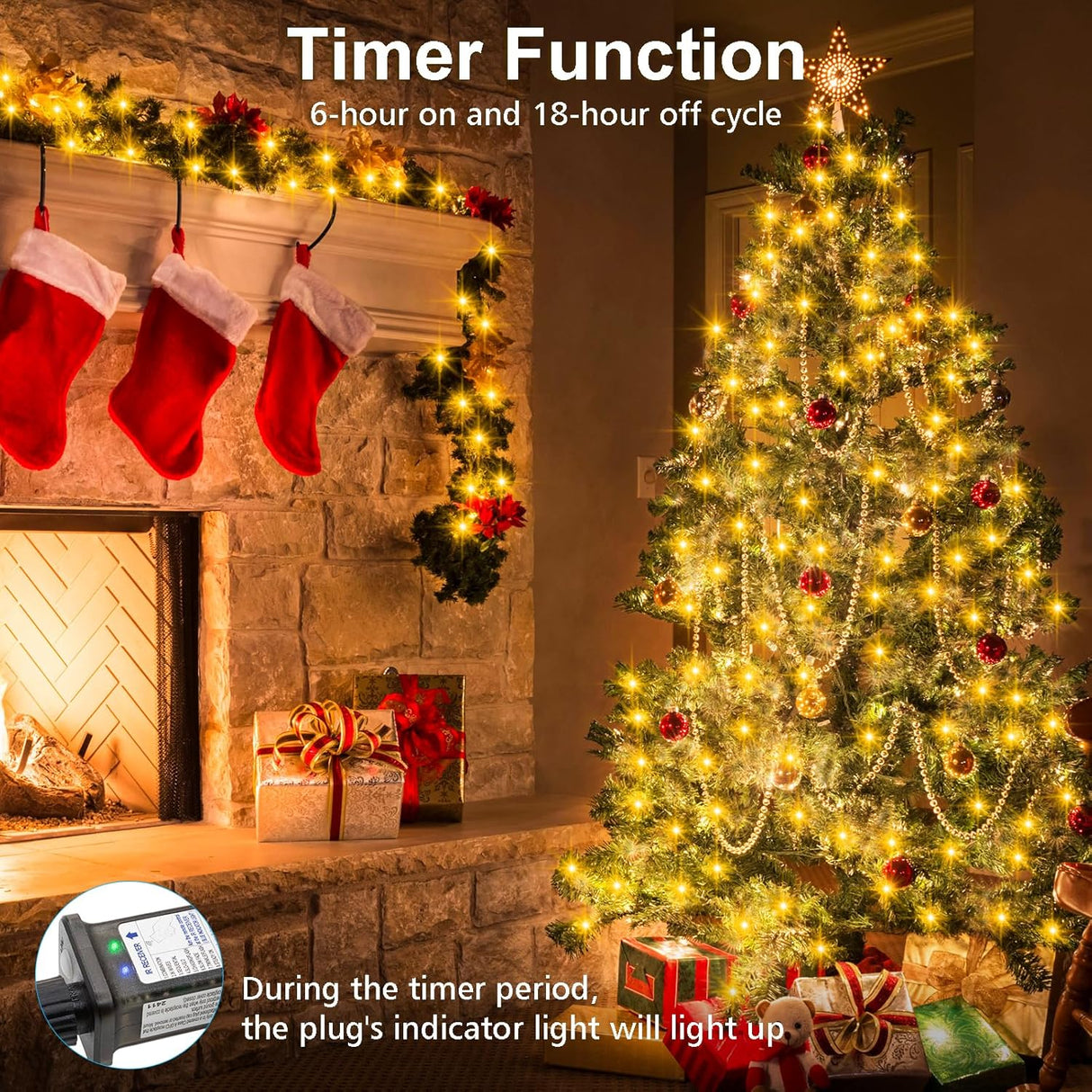 echosari 2 Pack Fairy String Lights Plug in