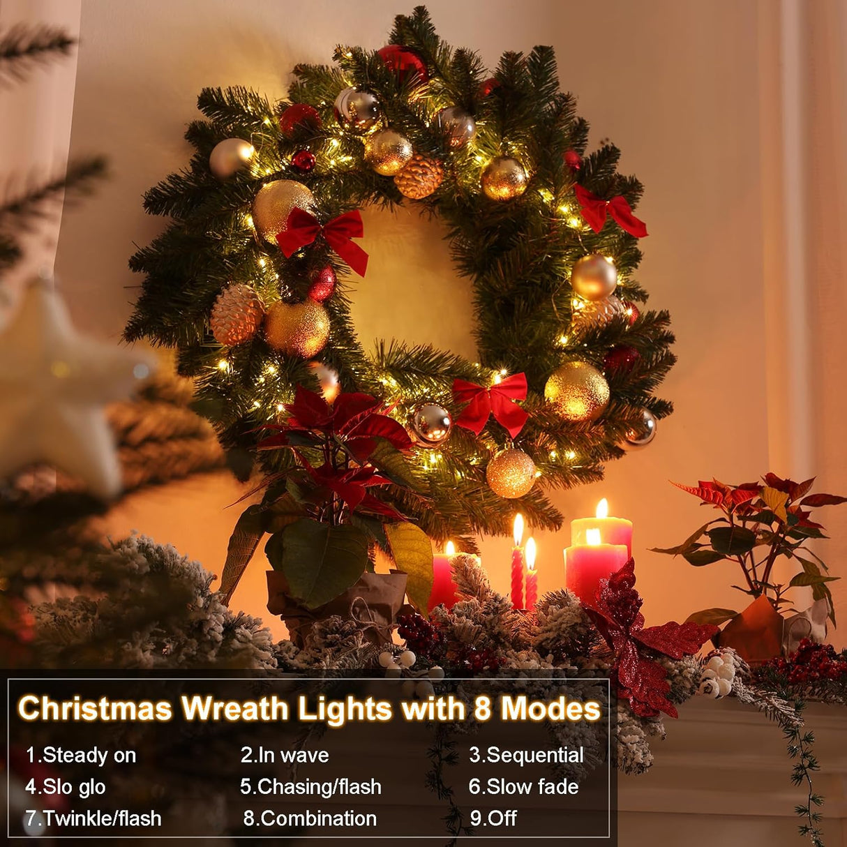 echosari Battery Operated Outdoor Tree String Lights(4 Pack)