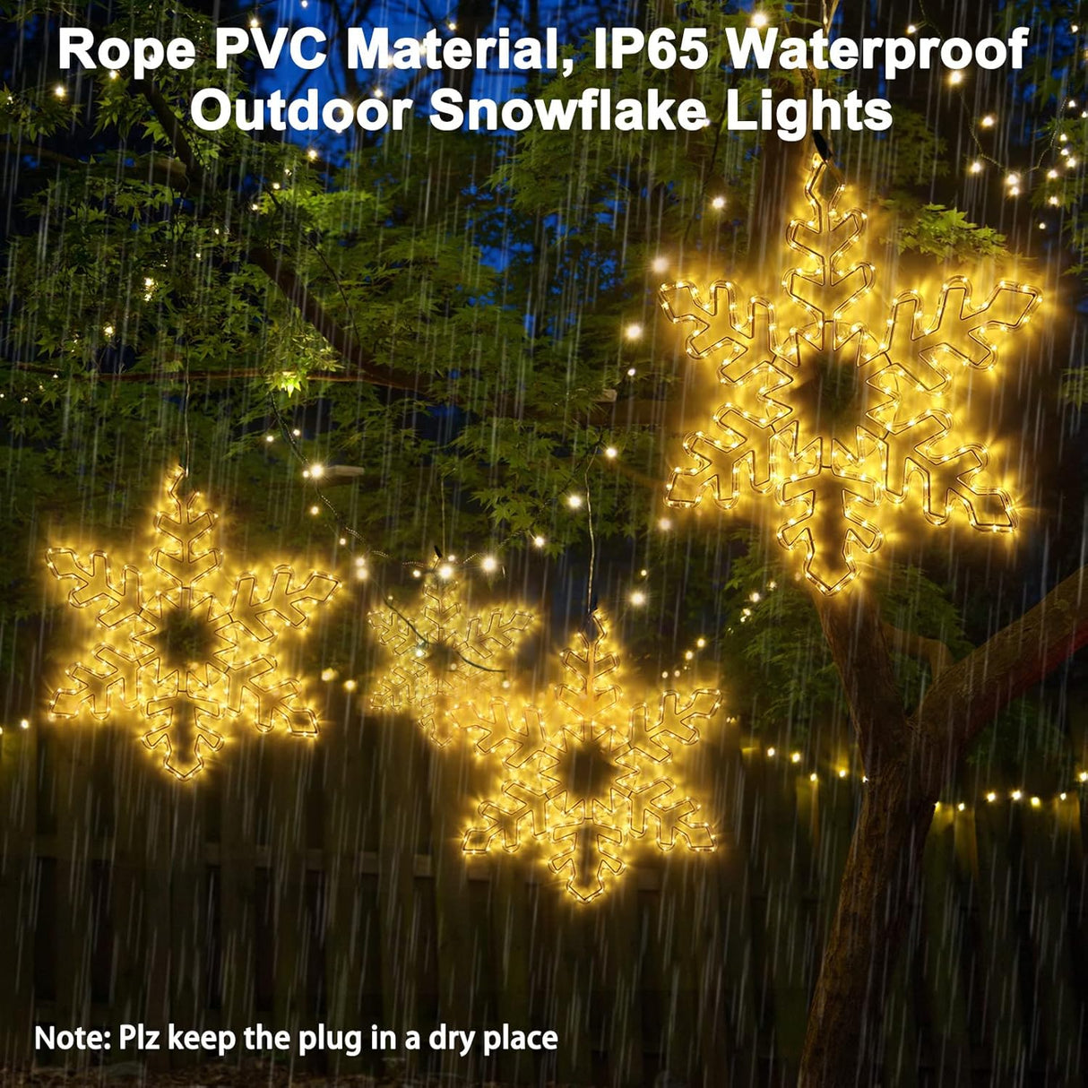 27" Christmas Big Snowflake Hanging Lights