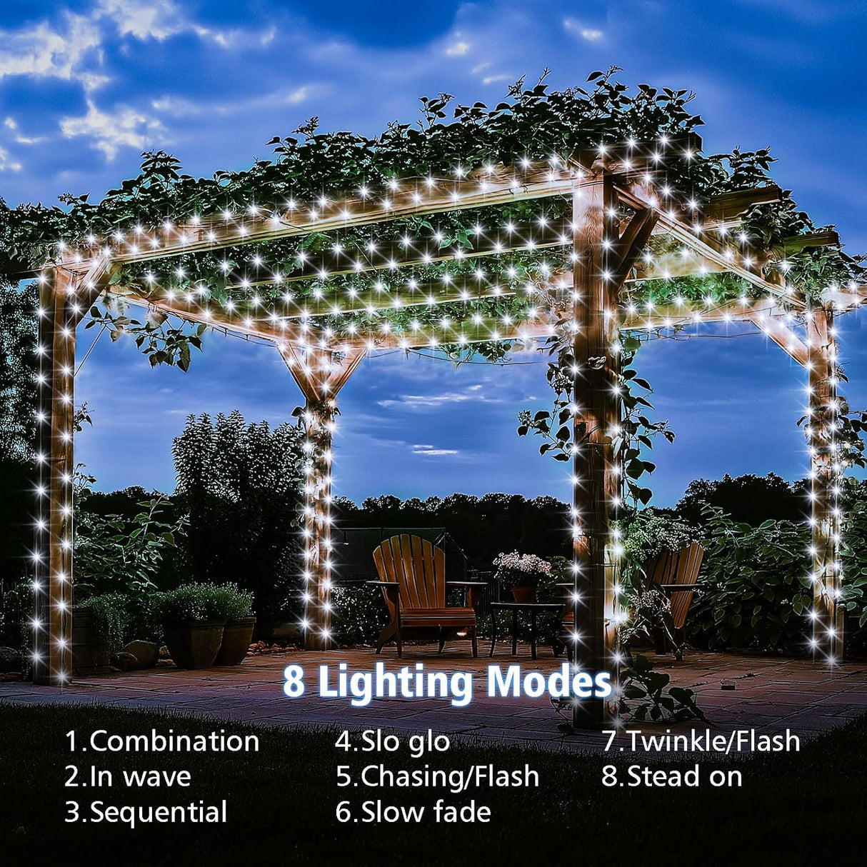 echosari 2 Pack Fairy String Lights Plug in(Cool White)