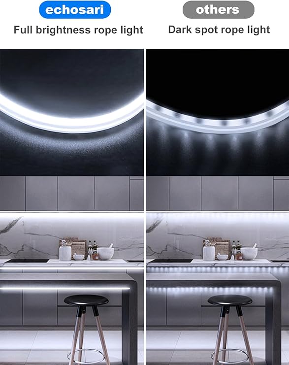 echosari Cool White Neon Rope Lights