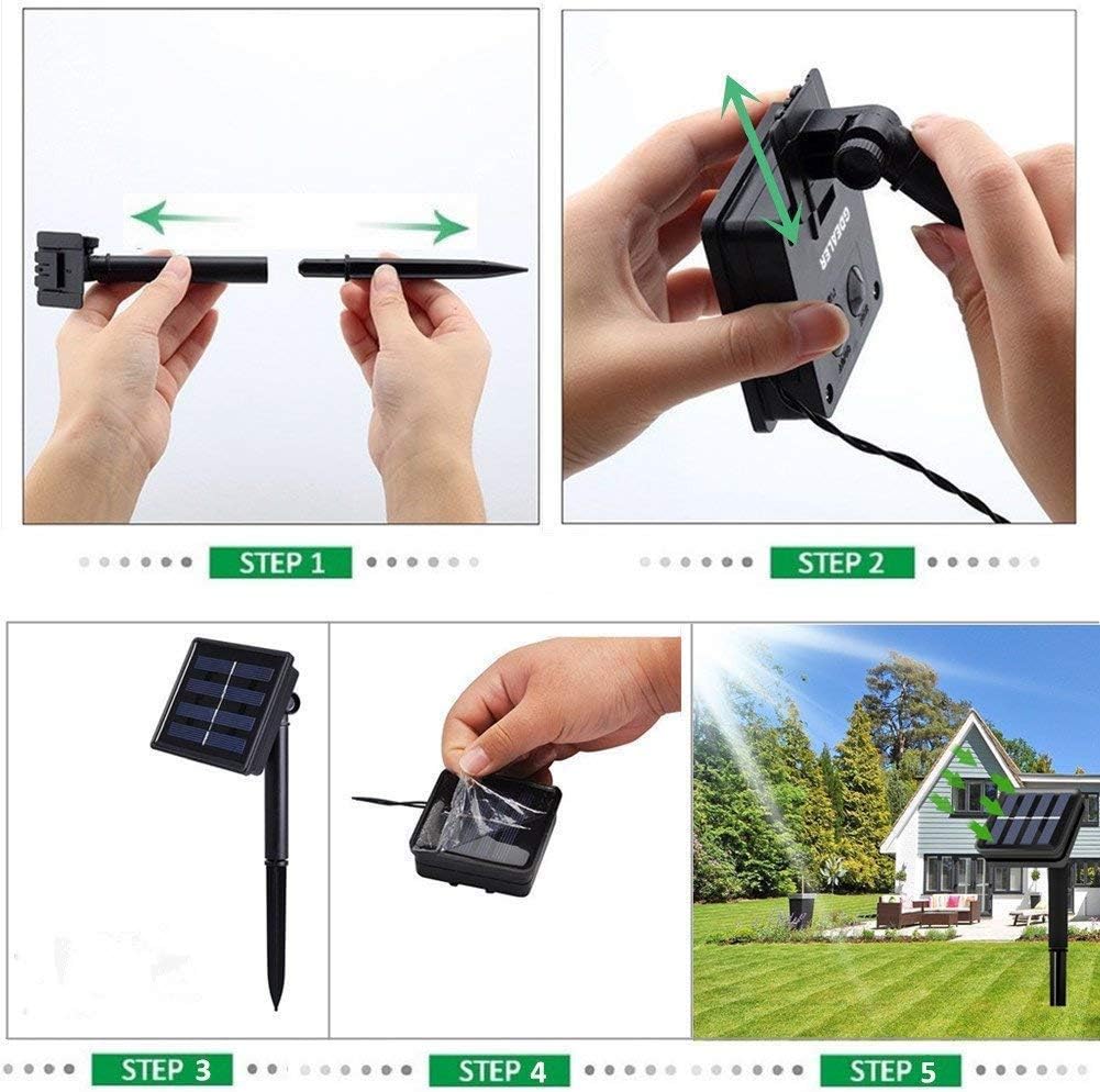 echosari 200 LED 9.8Ft x 6.6Ft  Solar Powered Net Lights(Cool White)