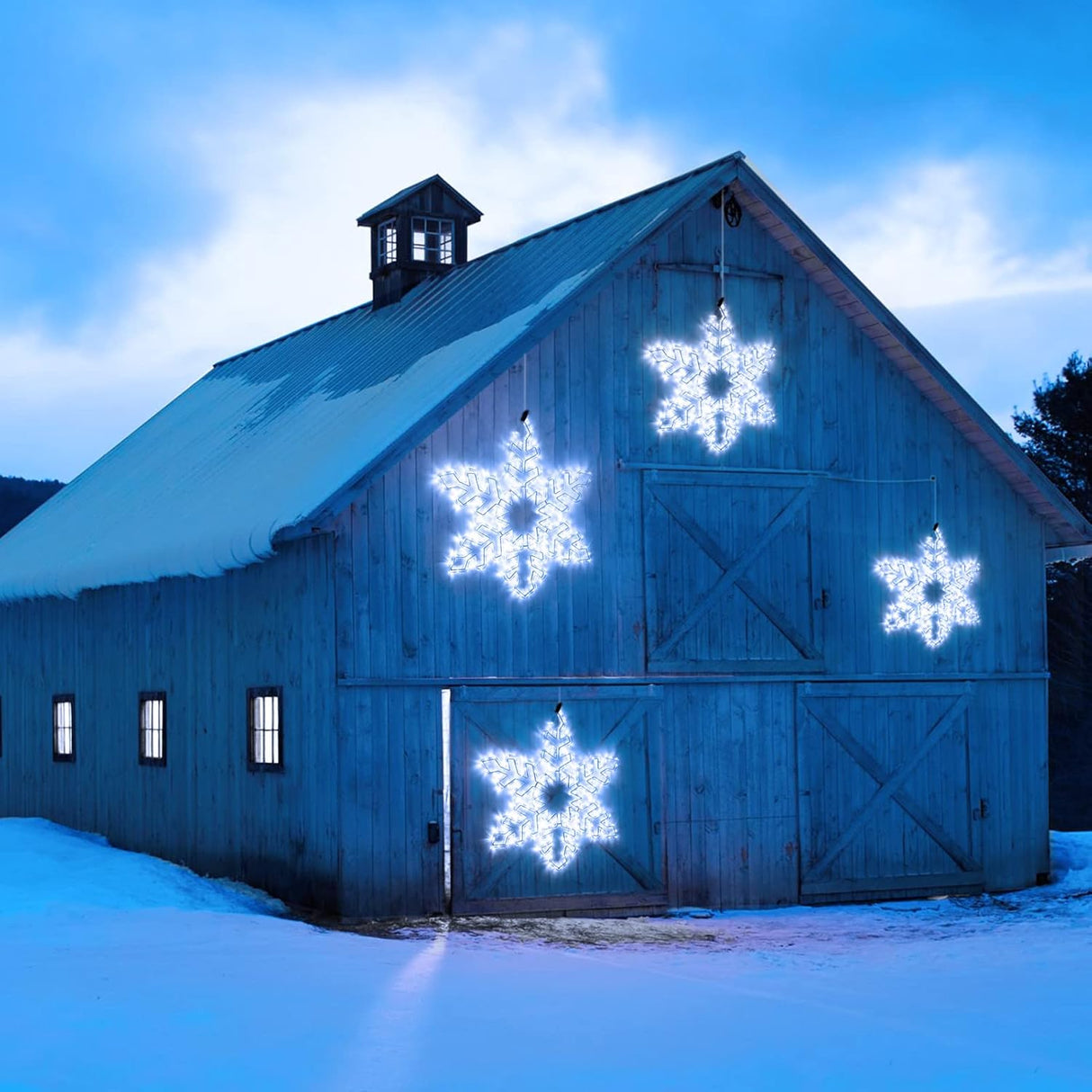 echosari 27" Christmas Big Snowflake Lights(Cool White)