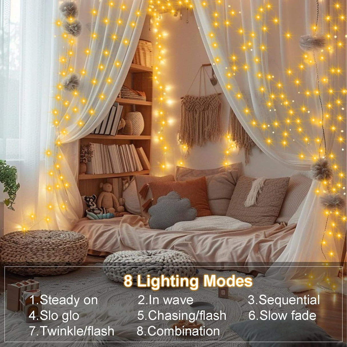 echosari 2 Pack Fairy String Lights Plug in