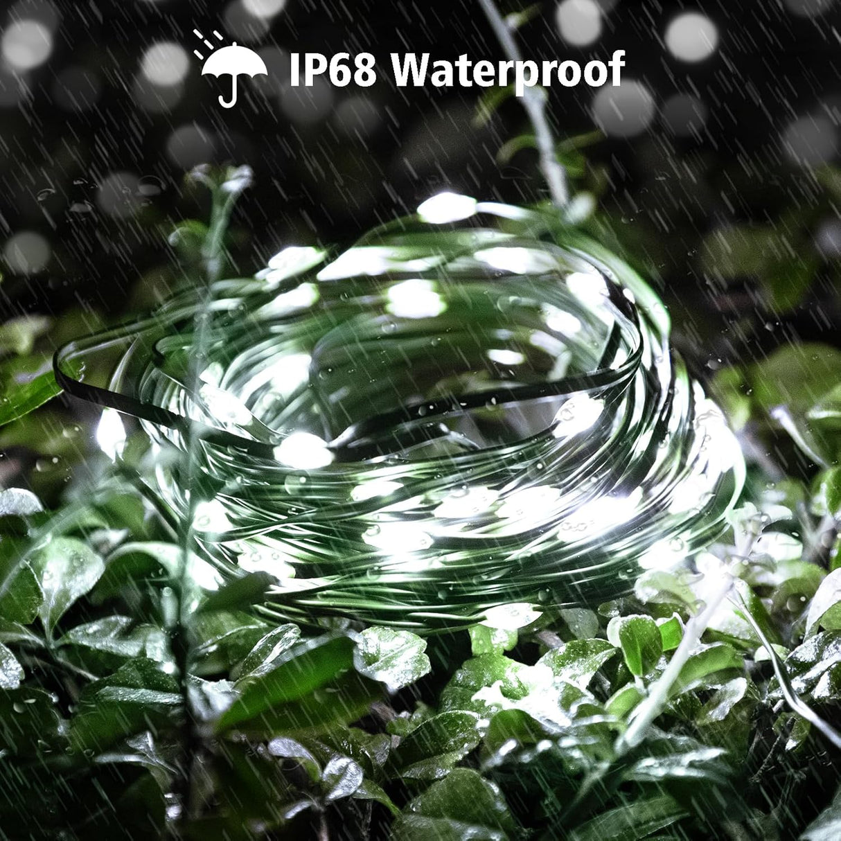 echosari 2 Pack Fairy String Lights Plug in(Cool White)