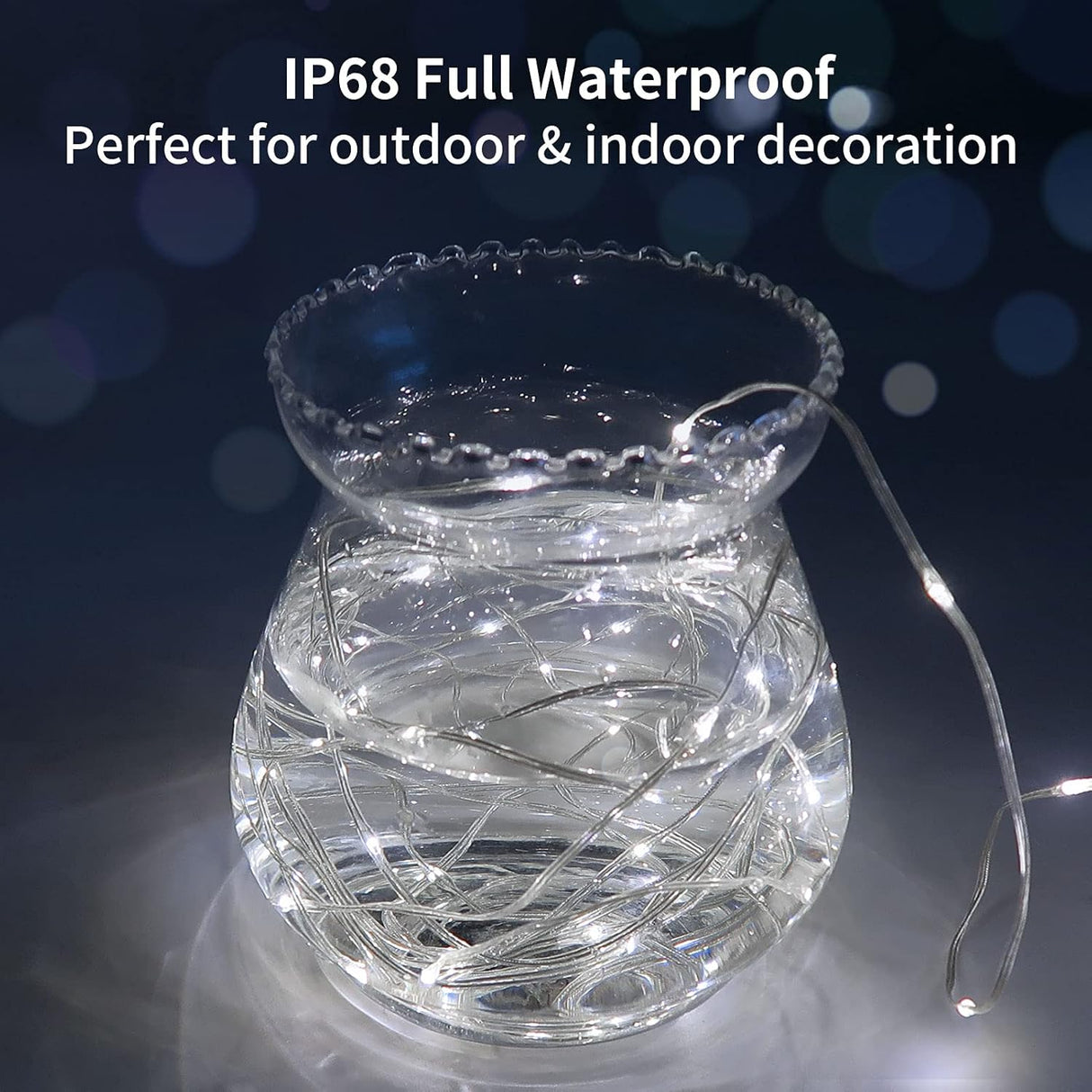 echosari 2 Pack Fairy String Lights Plug in(Cool White)