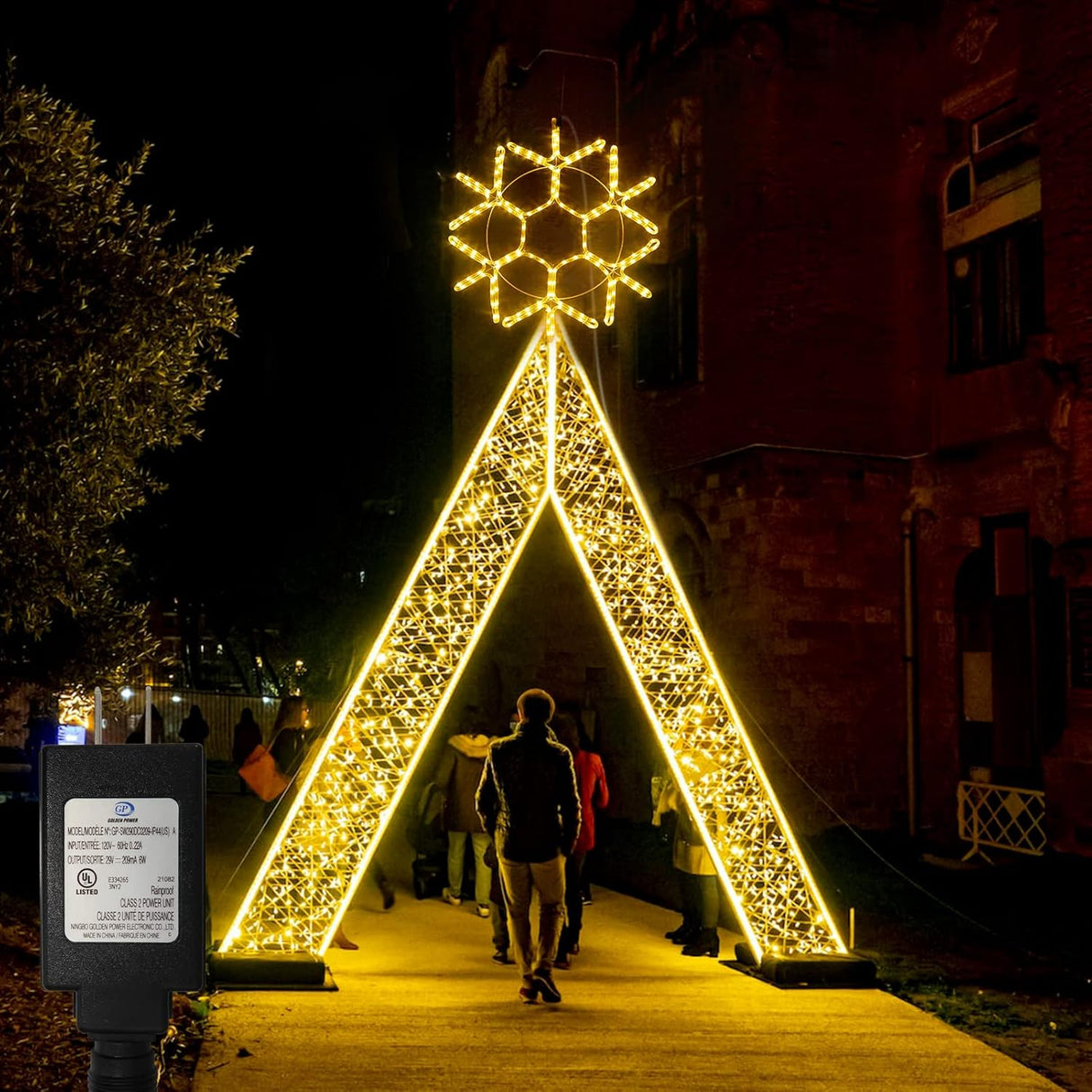 echosari 24-inch LED Christmas Snowflake Window Lights