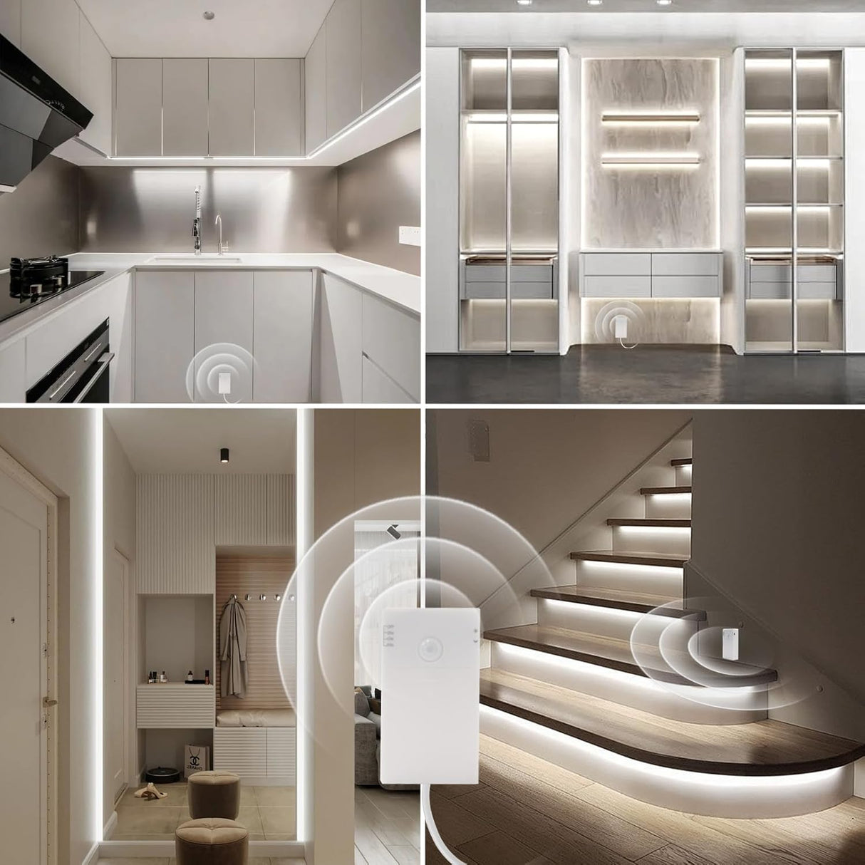 echosari Battery Operated Motion Sensor Cabinet Strip Lights(Cool White)