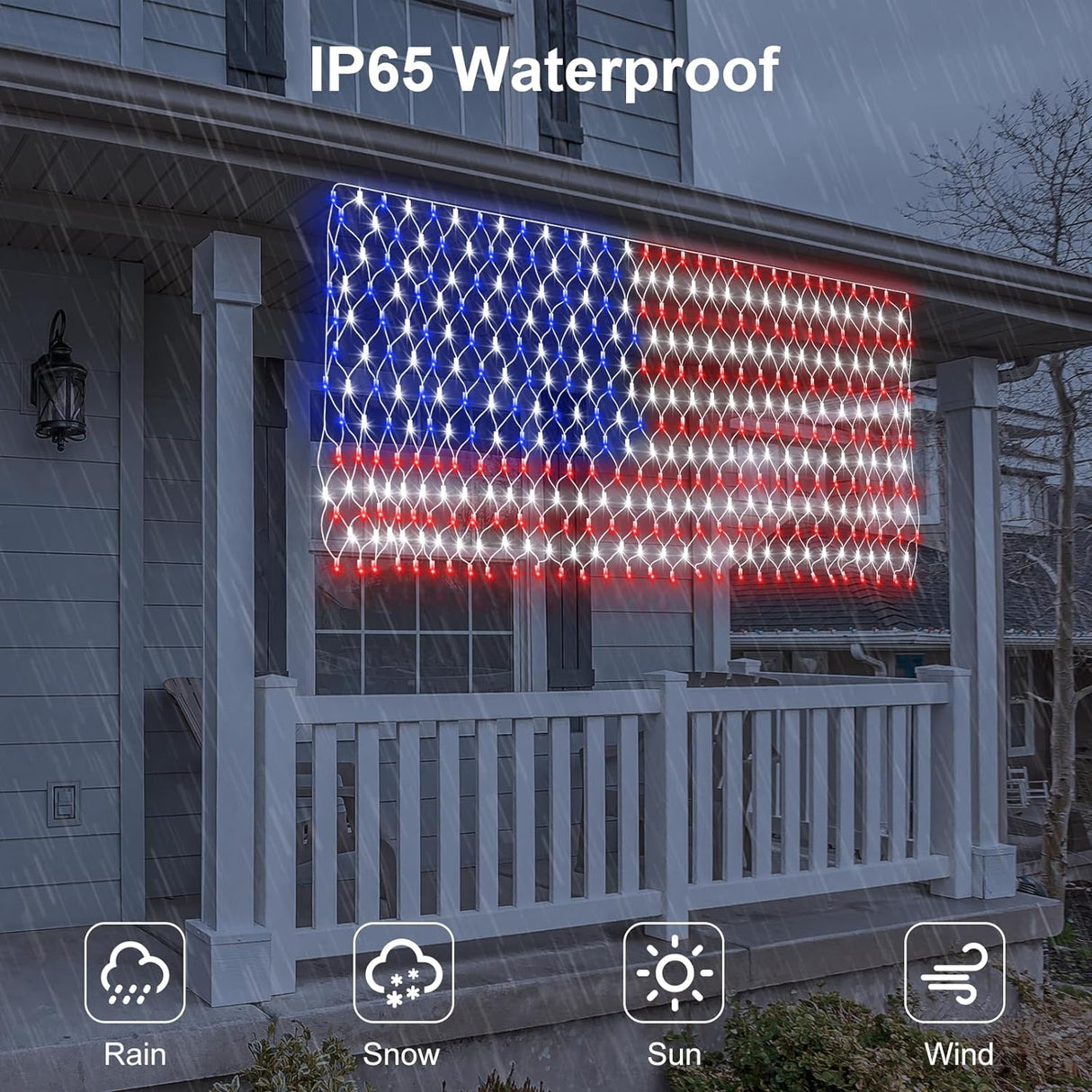 echosari Solar American Flag Lights Outdoor