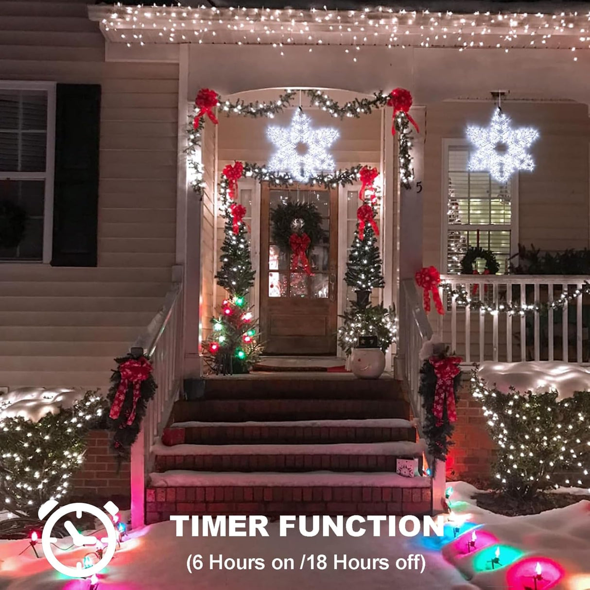 echosari 27" Christmas Big Snowflake Lights(Cool White)