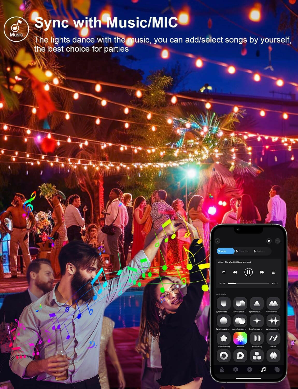 echosari Christmas Smart String Lights
