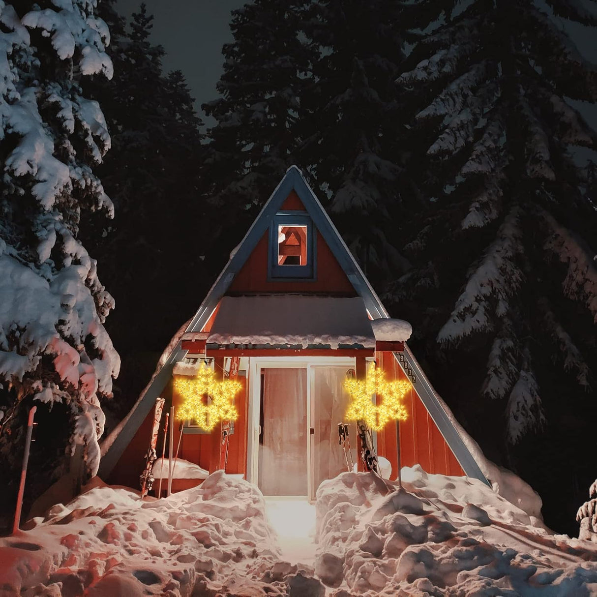 27" Christmas Big Snowflake Hanging Lights