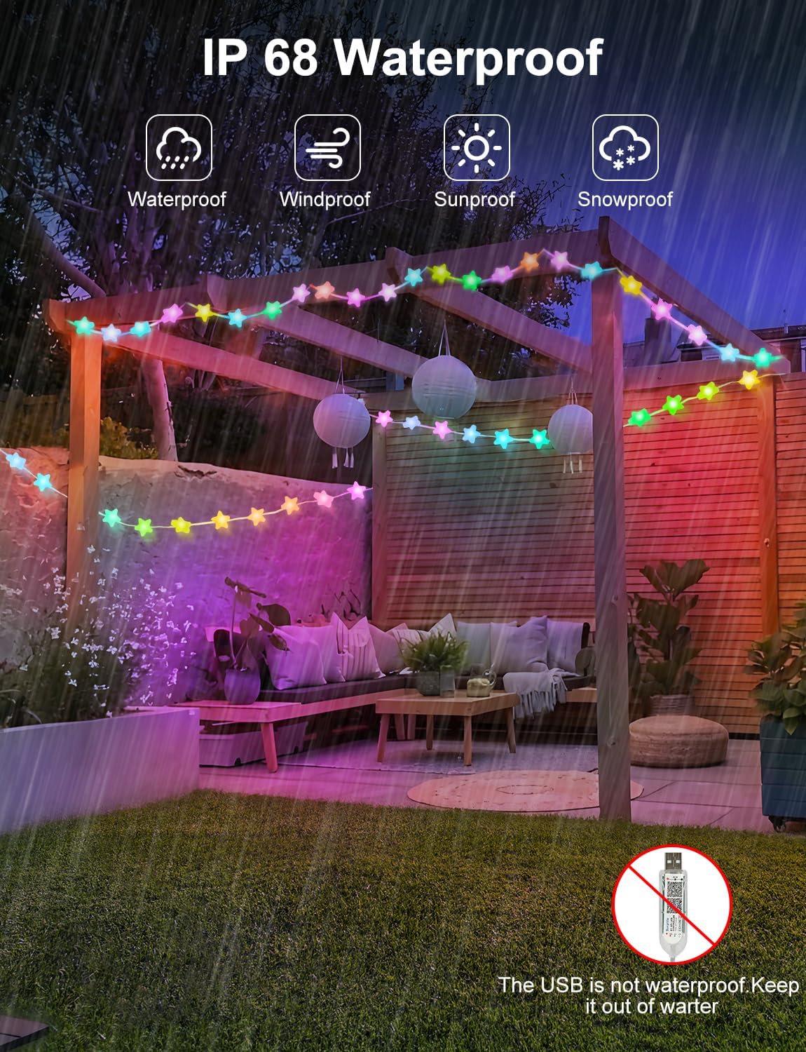 echosari Smart Star String Lights