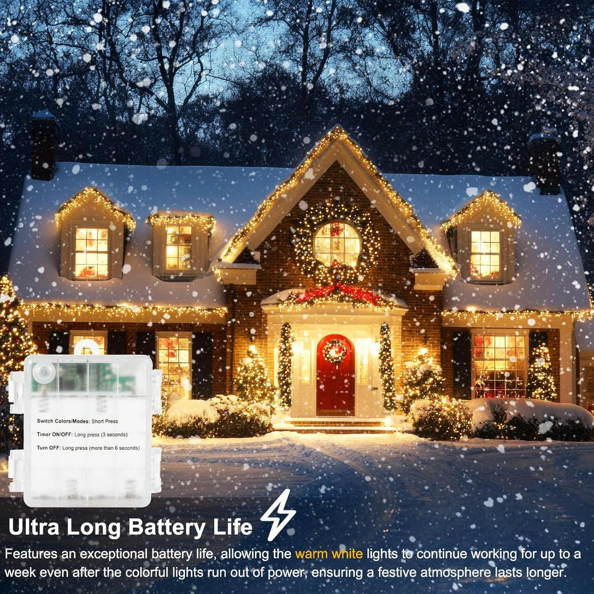 echosari Christmas String Lights  (Clear Wire)