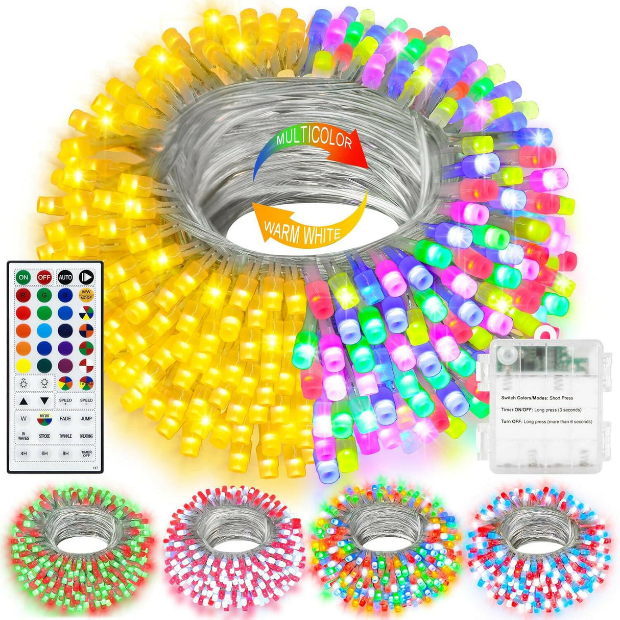 echosari Christmas String Lights  (Clear Wire)