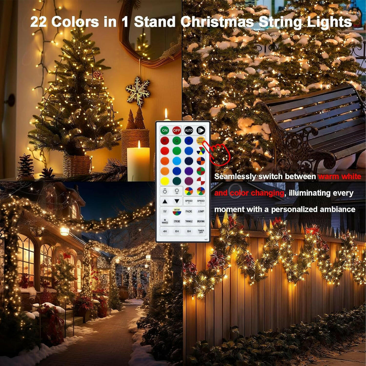 echosari Battery Operated Christmas String Lights