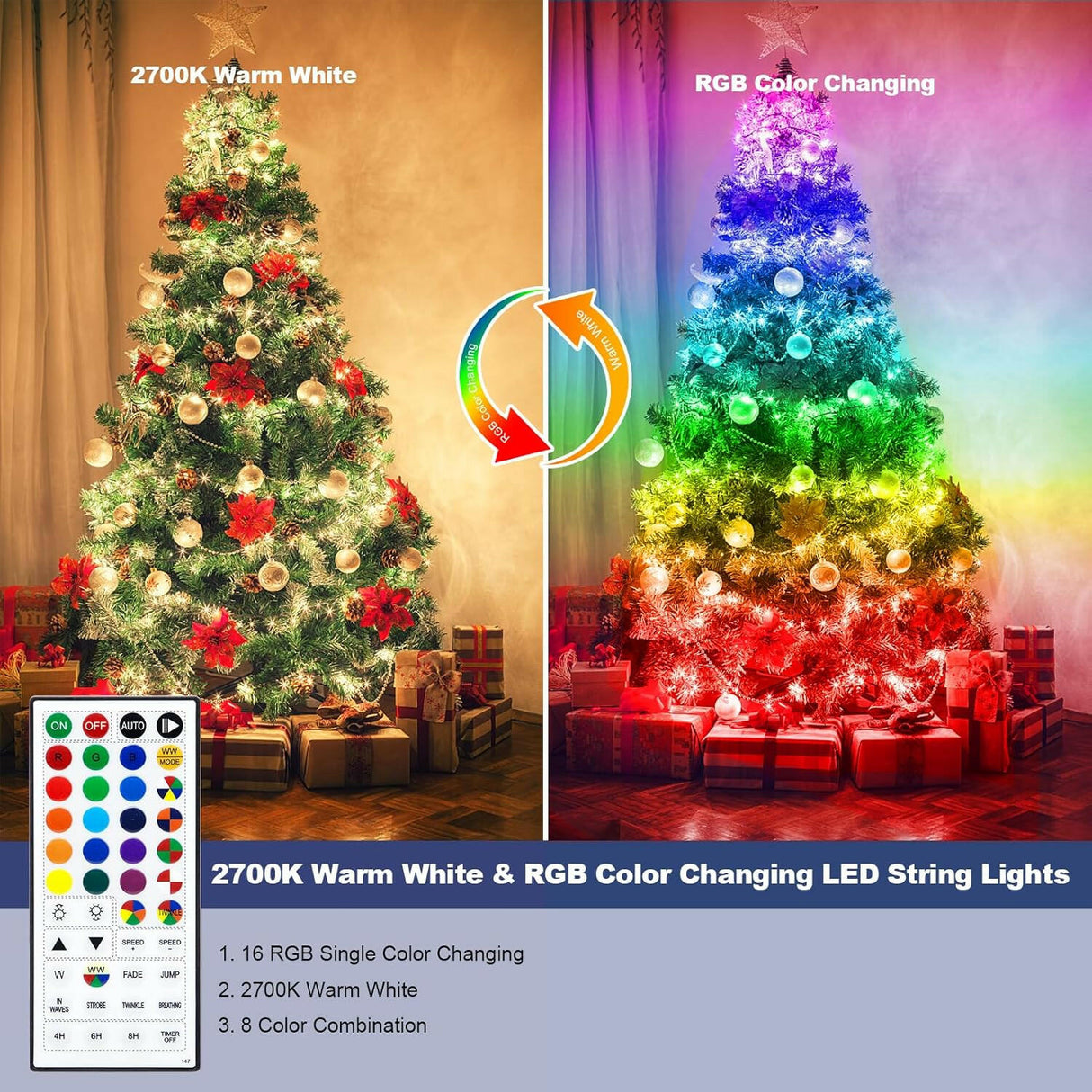 echosari Battery Operated Christmas String Lights