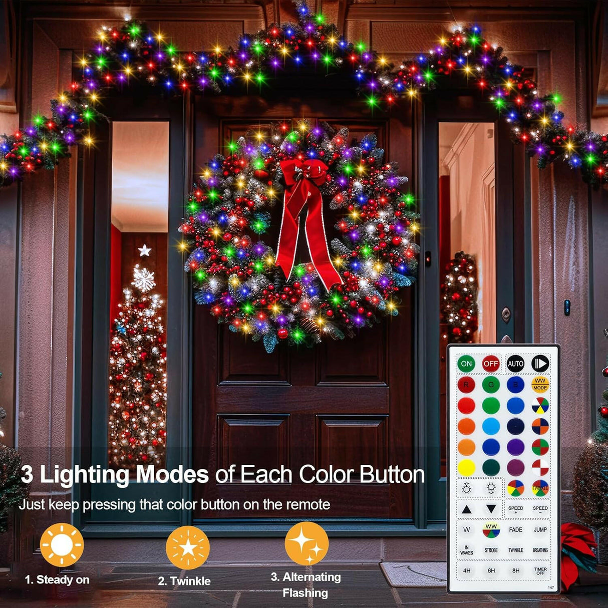 echosari Christmas String Lights  (Clear Wire)