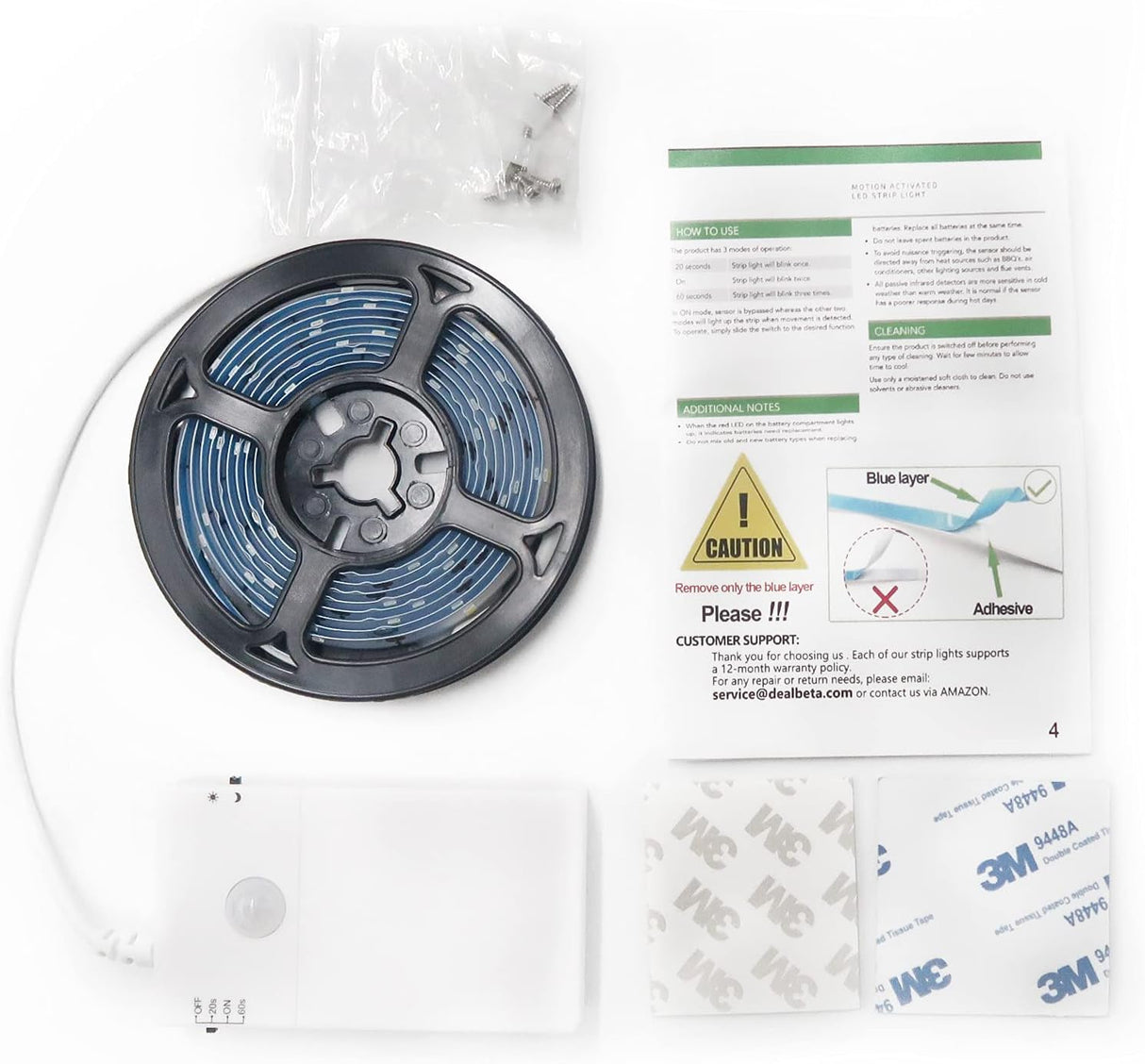 echosari Battery Operated Motion Sensor Cabinet Strip Lights(Warm White)