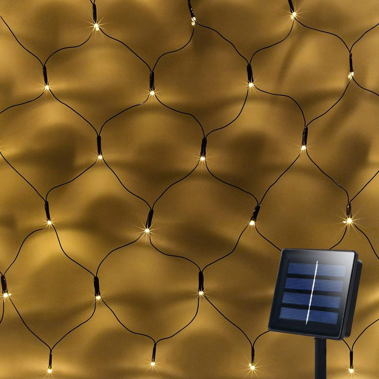echosari Solar Powered Net Lights 200 LED 9.8Ft x 6.6Ft(Warm White)
